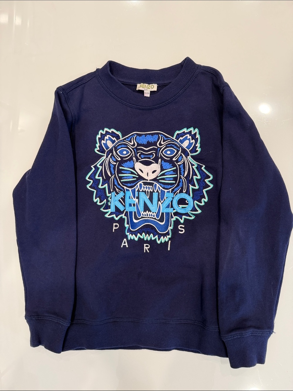 Kenzo Kids Navy Sweatshirt with Blue & Teal Tiger